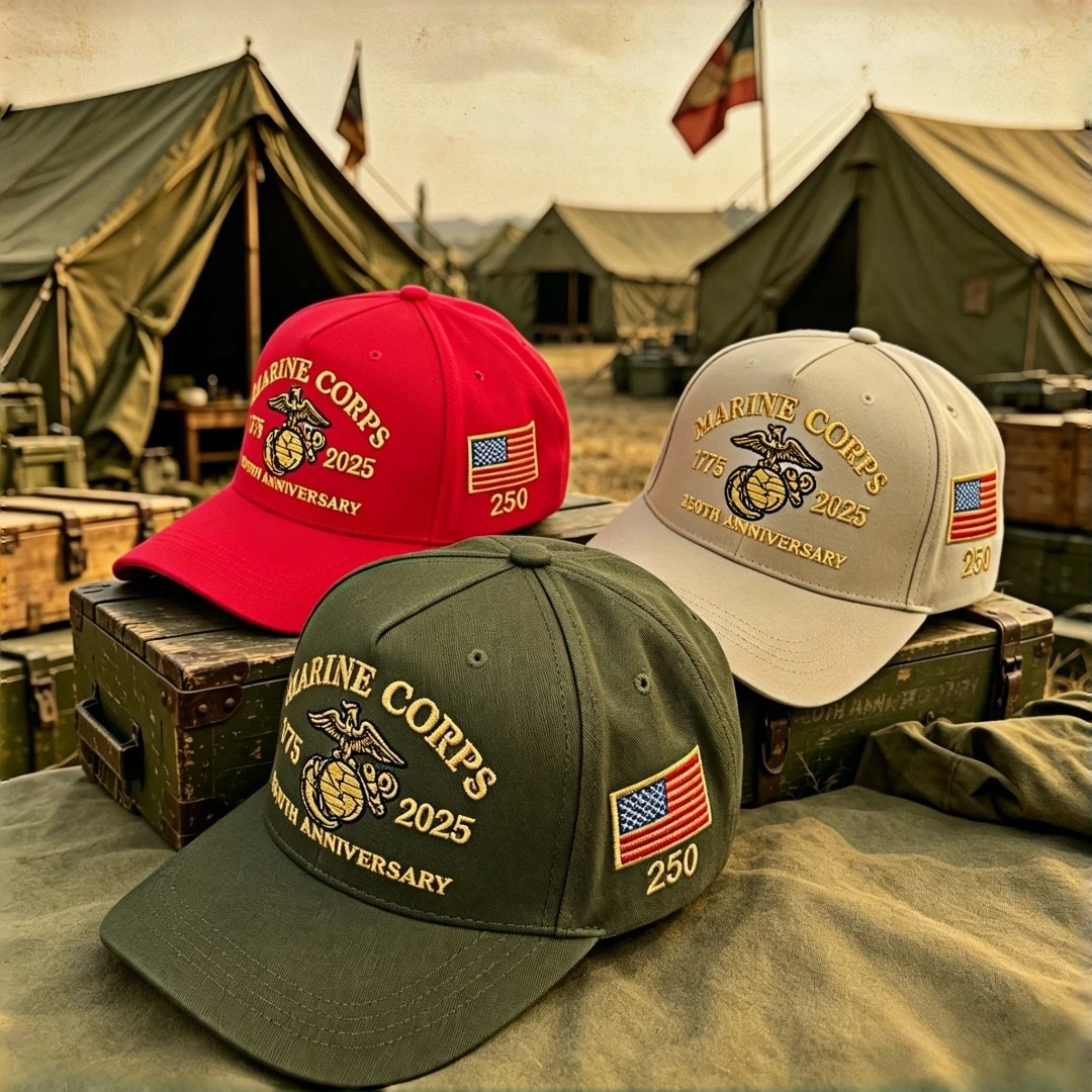 US Marine Corps 250th Anniversary 1775-2025 Embroidered Baseball Cap American Flag Adjustable Tactical Hat