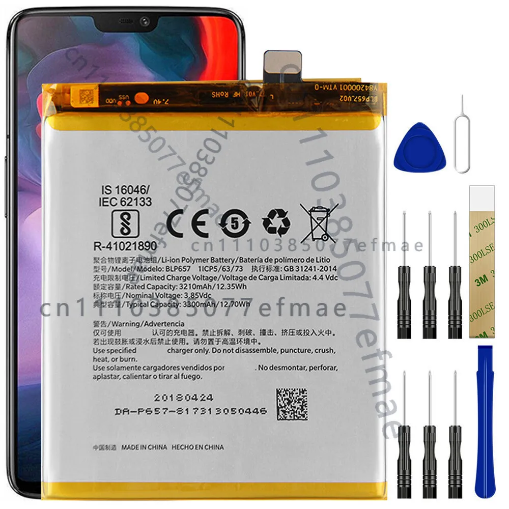 

Новый аккумулятор BLP657 для Oneplus 6 A6000 A6003, инструмент для замены