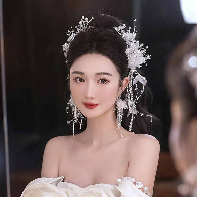 ضوء فاخر جديد غطاء الرأس الزفاف ضوء اكسسوارات الزفاف الغربية اكسسوارات الزفاف رائعة الحلو موري جميع مطابقة