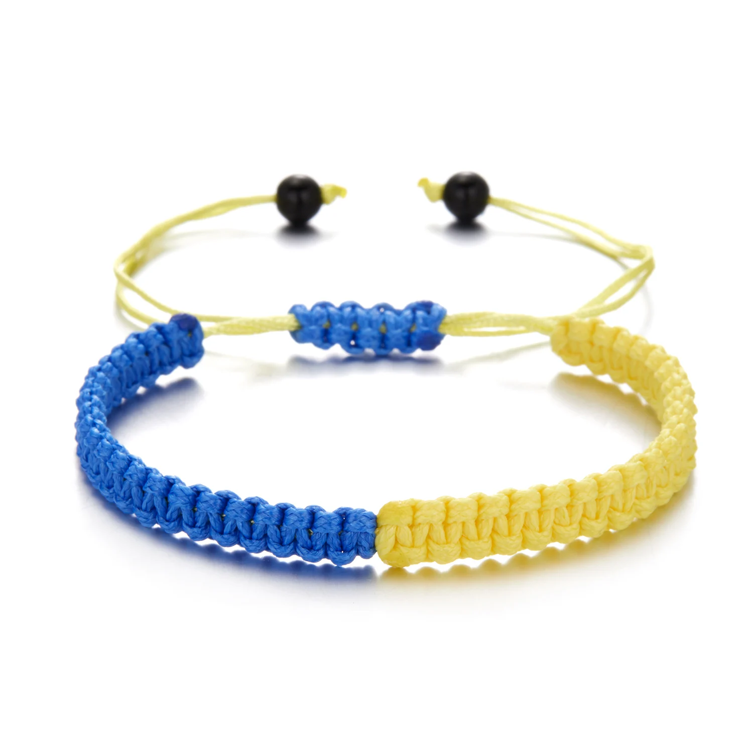 Lucky Knot Sunflower Bracelets Ukraine Flag Color Blue Yellow Women Men Charm Woven Handmade Bangles Braided Adjustable Jewelry