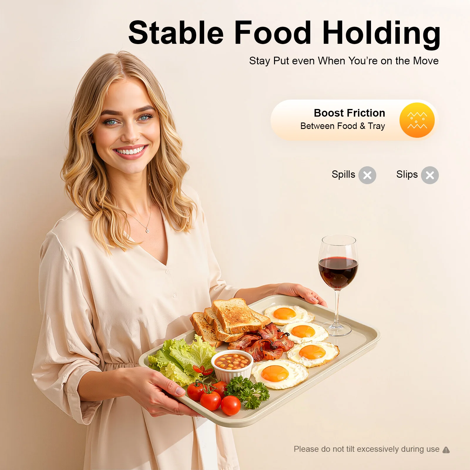 24 Pcs Fast Food Trays, PP Anti-Slip Stackable Tray for Restaurant Cafeteria, 14 Inch, Heavy Duty & Microwave Safe