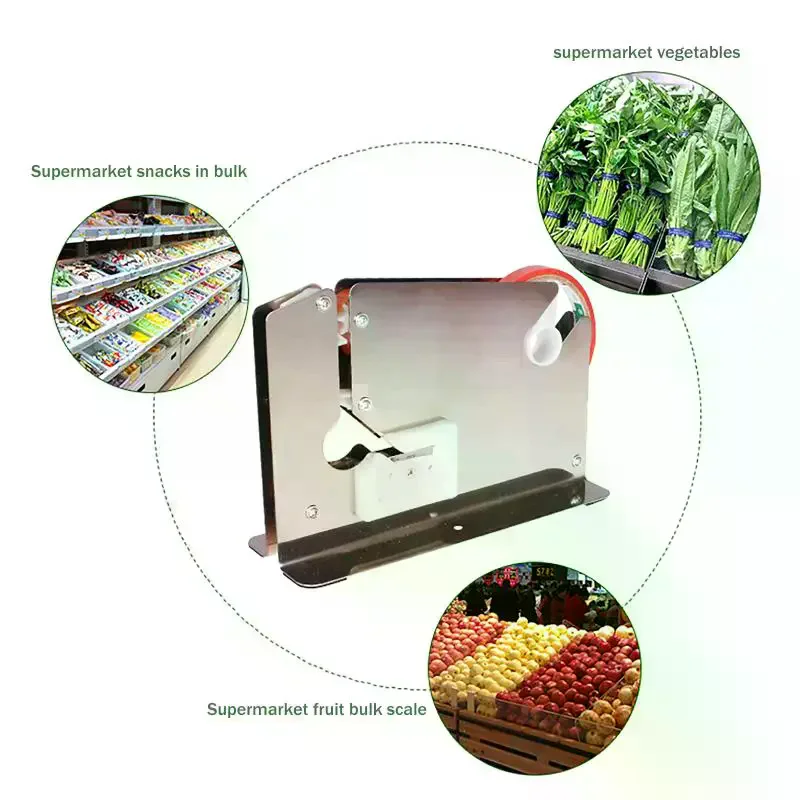 New Metal Bag Sealer Portable Bag Sealer Taper Dispenser With Trimmer Cutter Sealing Machine For Home Kitchen Outdoor Picnic