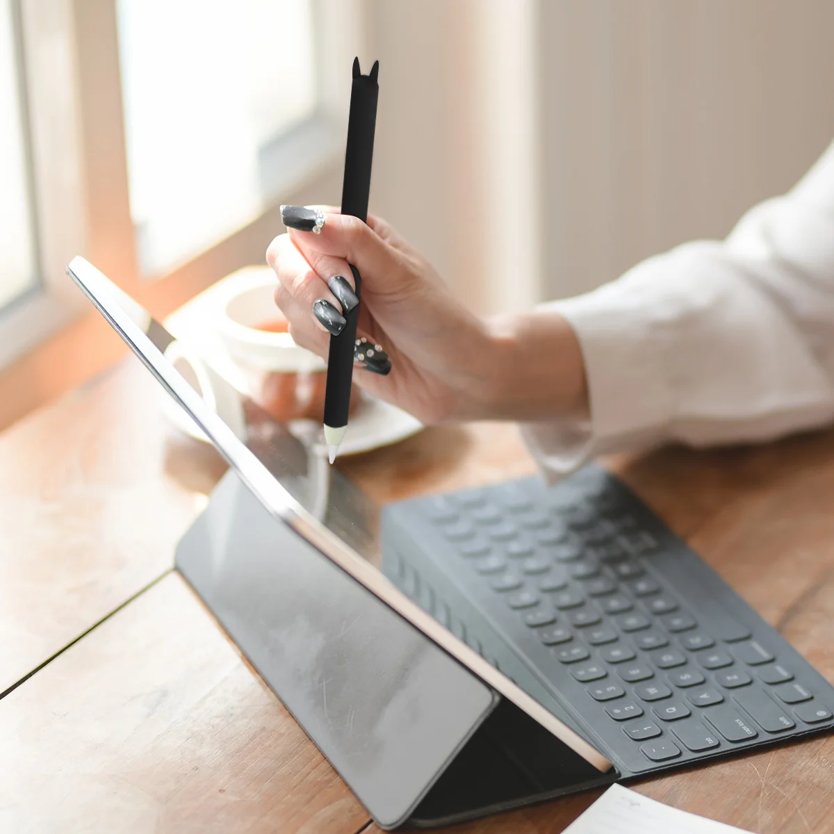 

Pencil Accessories Shockproof Convenient Sleeve Protector Anti-dust Cap Rabbit Ear Capacitive Cover Skin