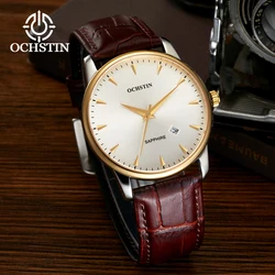 OCHSTIN Casual Fashion New Men's Gentlemen Wirstwatch Sapphire Glass Imported Quartz Movement Classic Watch Men's Quartz Clock