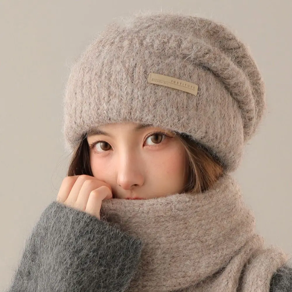 

Letter Korean Style Chic Knitted Hat Thickened Warm Beanies Hat Trendy Breathable Pullover Hat Autumn/Winter