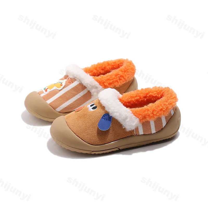 

Children's Cotton Shoes 2025 Winter New Boys' Plush Thicken Indoor Home Shoes Lightweight Comfortable Soft Sole Girls Warm Shoes