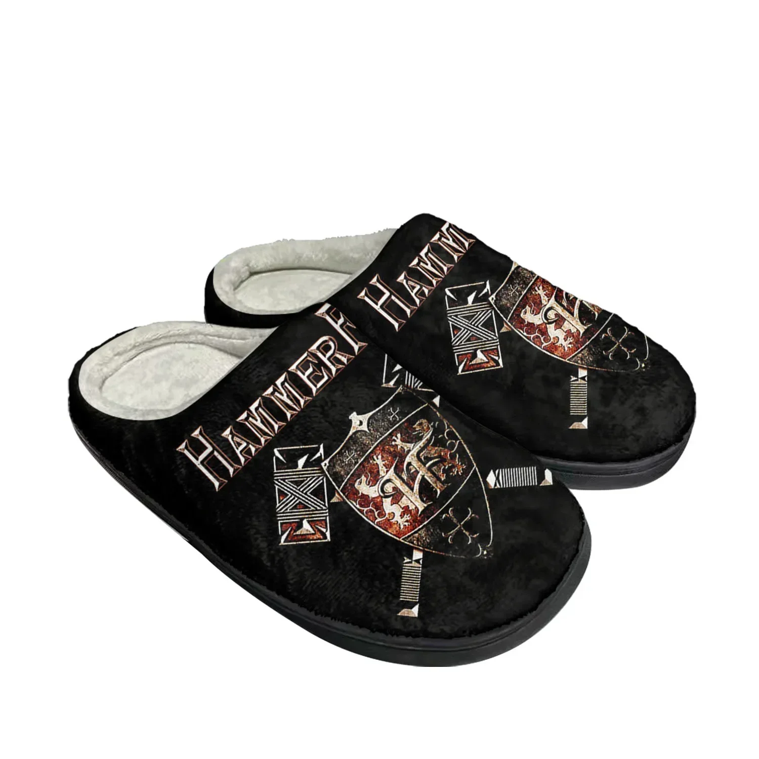 

HammerFall Band Home Cotton Slippers Mens Womens Plush Bedroom Casual DIY Keep Warm Shoes Thermal Indoor Slipper Customized Shoe