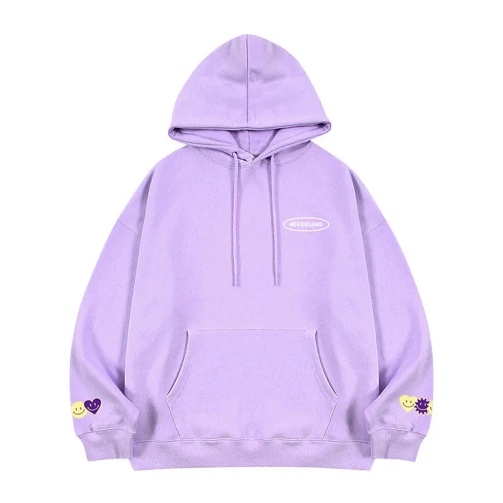 kpop Y2K NEVERLAND FM Printe Hoodies Pullover Purple Woman Clothing Y2k Streetwear Loose Fashion Sweatshirts