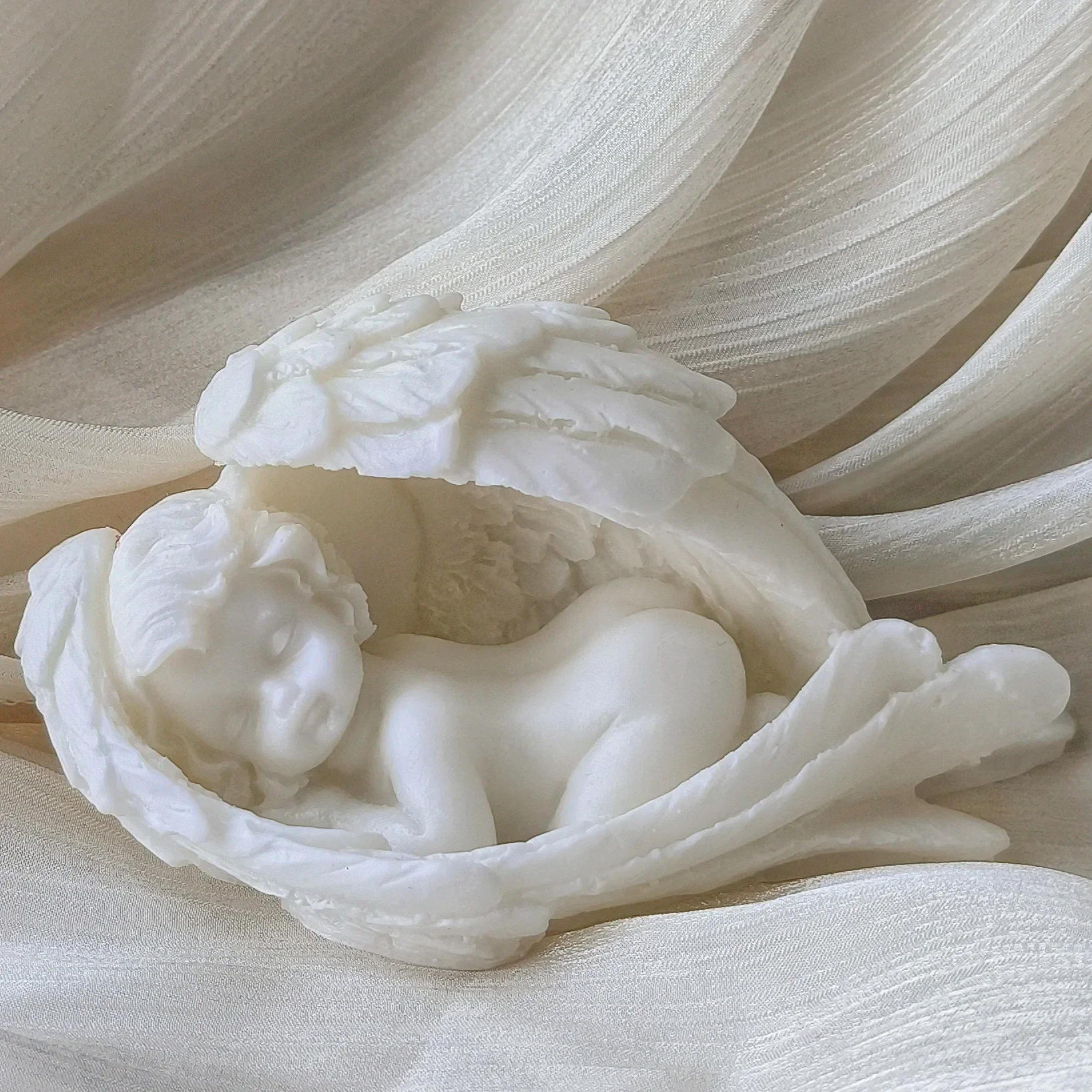 

Angel Wing Bird Nest Silicone Mold Handmade Aromatherapy Candle Plaster Ornament Mould DIY Crafts Making Molds