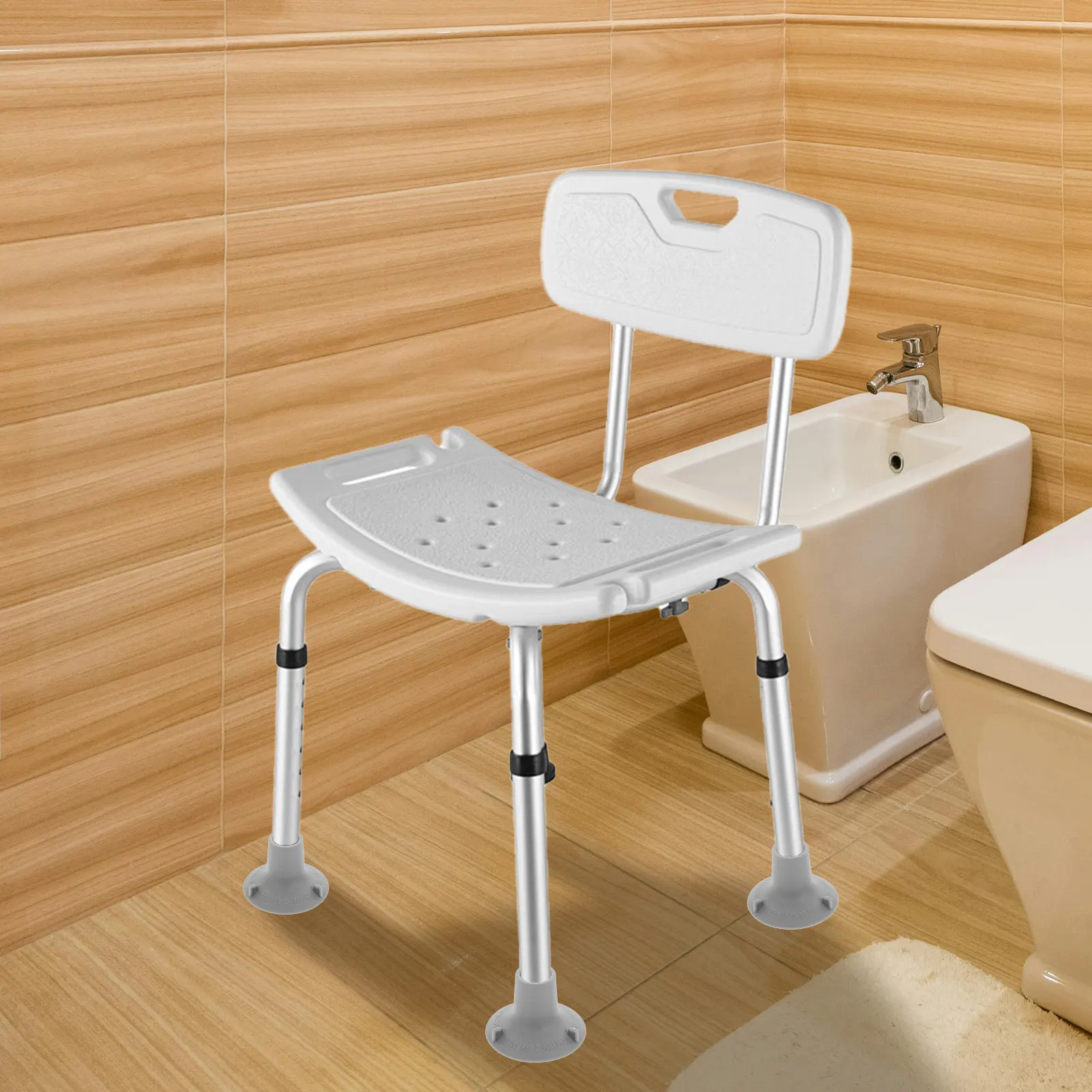 4Pcs Shower Chair Leg Covers Tpr Rubber Nonslip Suction Feet Waterproof Replacement Pads for Bath Chairs Universal