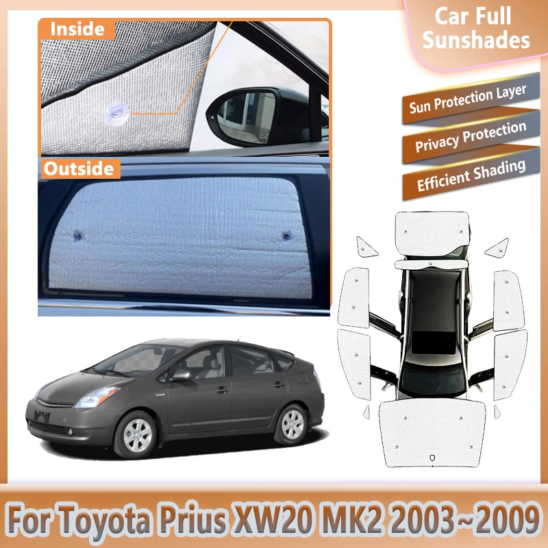 Автомобильный полный солнцезащитный козырек для Toyota Prius XW20 MK2 2003 ~ 2009, анти-УФ-защитный козырек на лобовое стекло, затенение автозапчастей, аксессуары 2005 2007