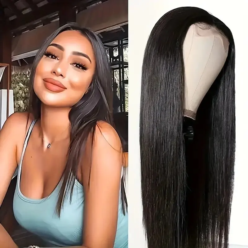 Rosabeauty 30 40 Inch Straight 13X4 Lace Front Human Hair Wigs Glueless Brazilian For Black Women Remy 180%