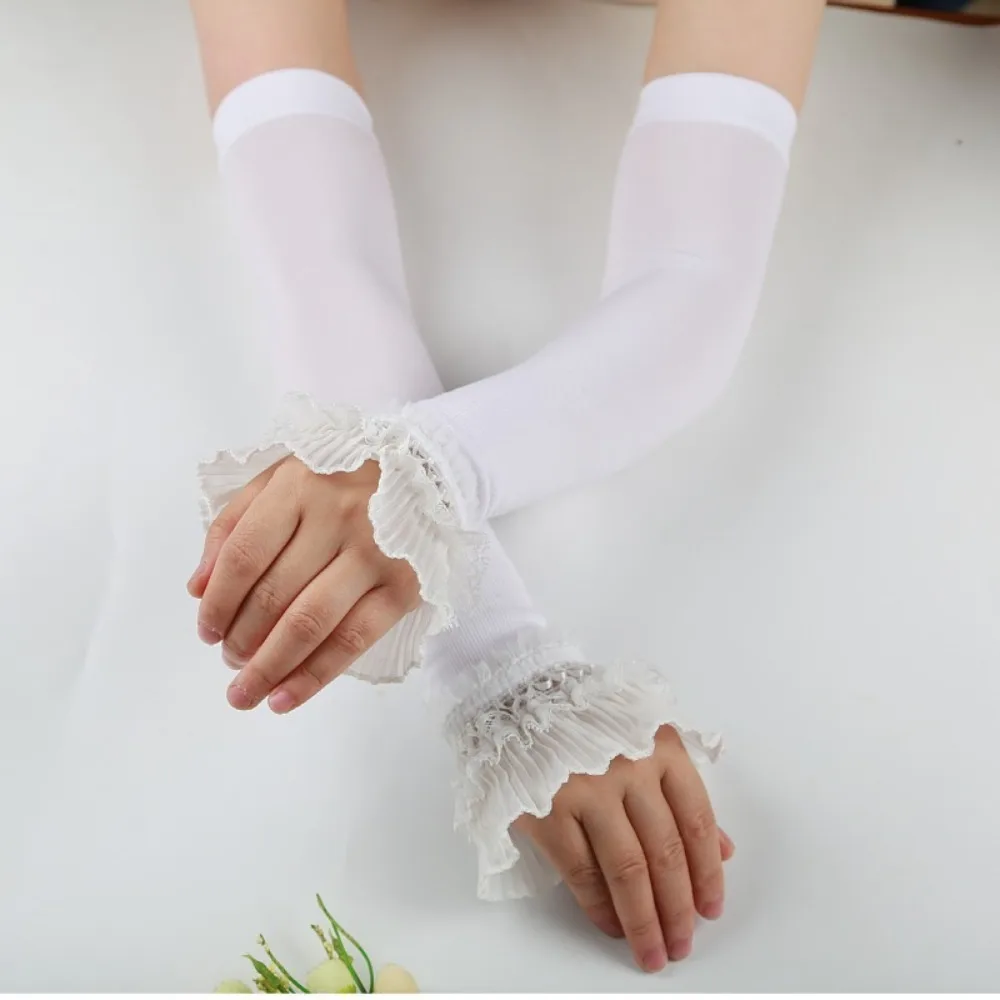 

Летние длинные кружевные перчатки с длинными рукавами, эластичные, мягкие, солнцезащитные, для защиты рук от солнца, для скрытия шрамов, для вождения