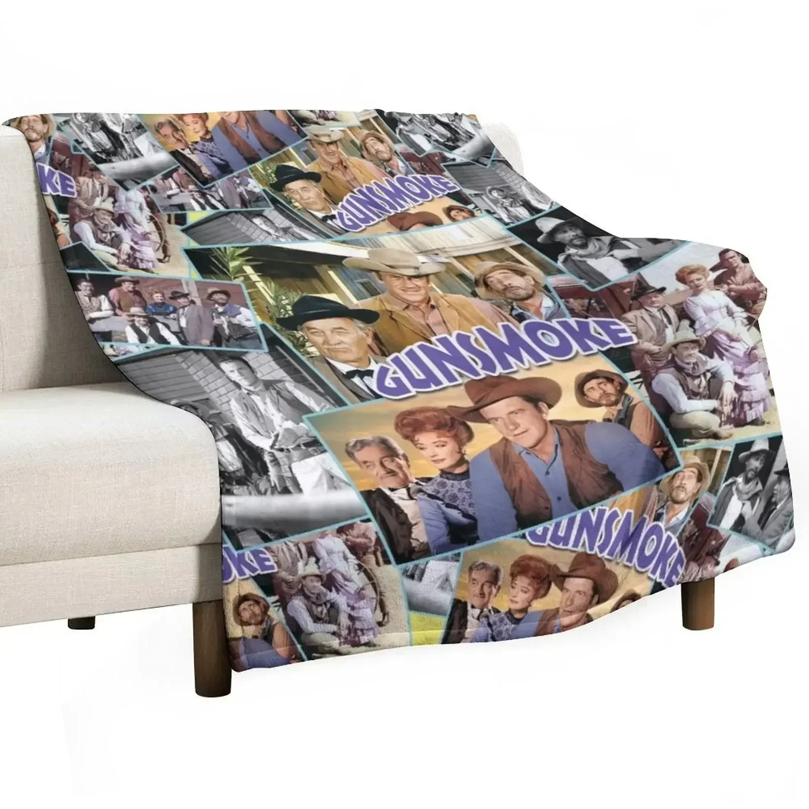 Gunsmoke, smoking guns Throw Blanket anime Giant Sofa Blankets