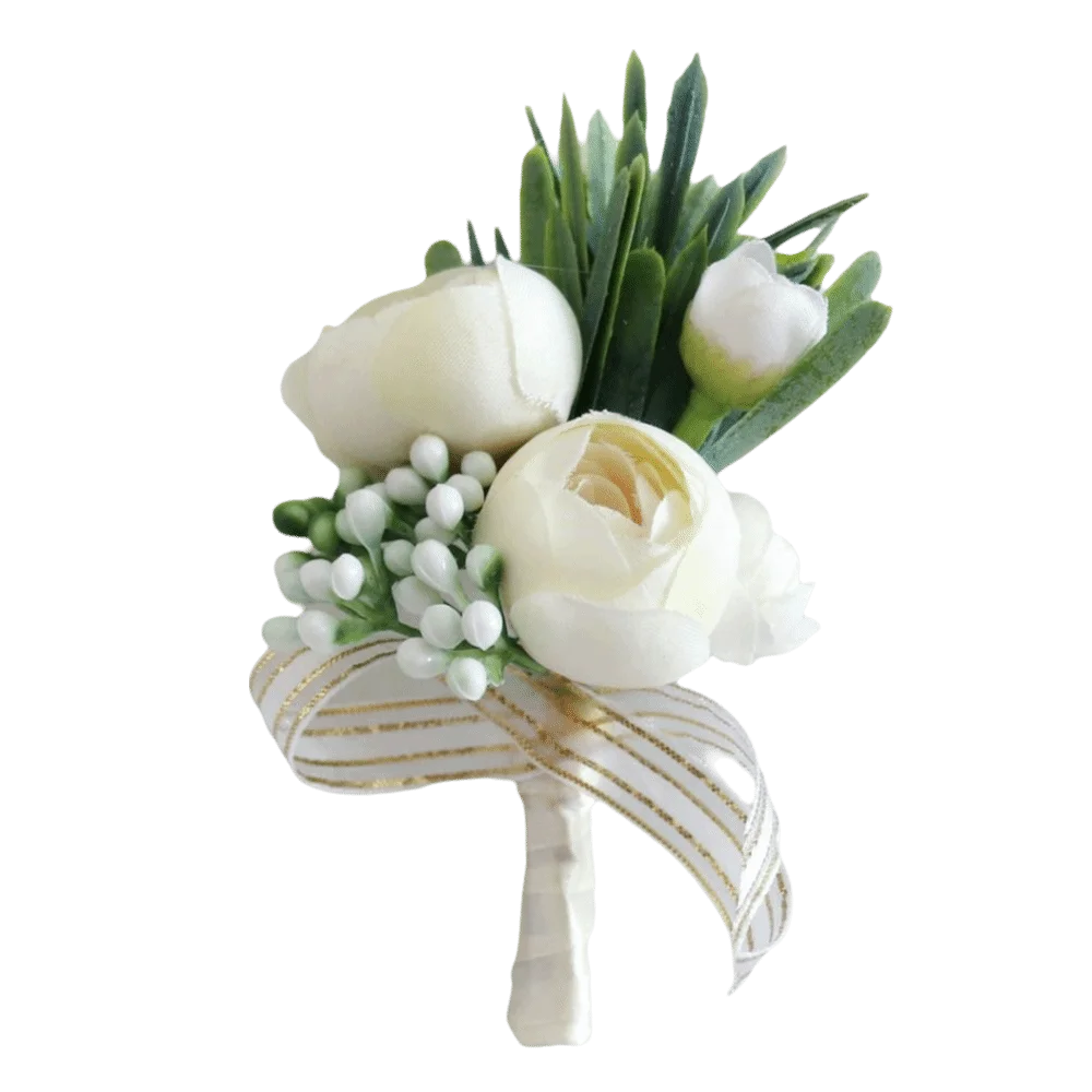 Fashion Elegant Bridal Corsage Simple High-end Simulation Silk Corsage Fake Camellia Corsage For Wedding Birthday Bridal Décor