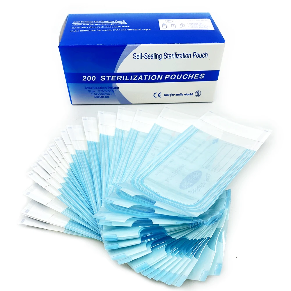 

200Pcs 57x130mm Disposable Sterile Bag Ziplock Pocket Medical-grade Sterilized Pouch Bags Puncture Self-sealing Tattoo Supply