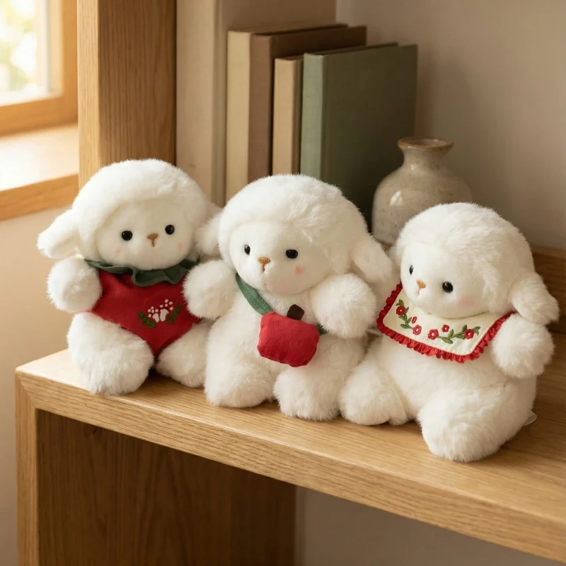 Poupée agneau de 15 cm, jouet en peluche kawaii, poupée faite à la main, dessin animé, mouton à habiller, cadeau d'anniversaire mignon pour enfants