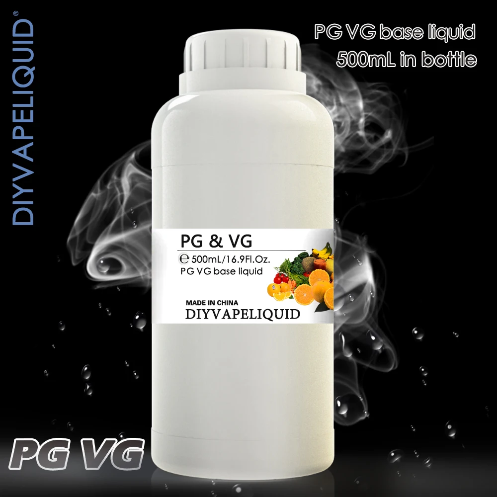 DIYVAPELIQUID 500mL 1 Liter PG VG Base Liquid Mixed Propylene Glycol and Vegetable Glycerine Juice 500mL in Bottle