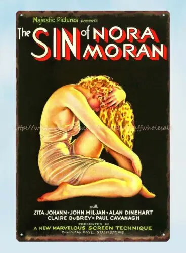 cool wall art Sin of Nora Moran 1933 movie poster metal tin sign