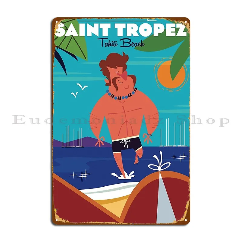 Saint Tropez Poster Metal Sign Rusty Pub Designing Designs Cinema Tin Sign Poster