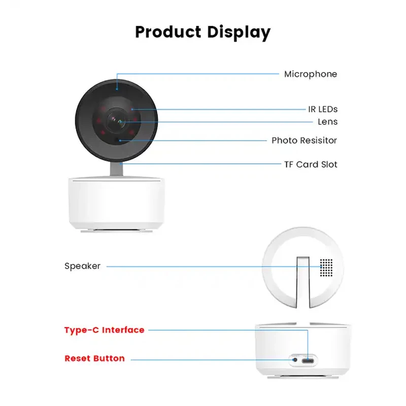 2MP Full HD Human and Sound Detection Wireless Audio Babyfoon met Cameras 360 Tuya Smart Wifi Security Video Baby Monitor Camera
