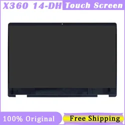 14'' Touch Screen For Pavilion x360 14-DH 14-dh0706nz 14M-DH00 14T-DH100 Digitizer Assembly Replacement With Frame HD FHD