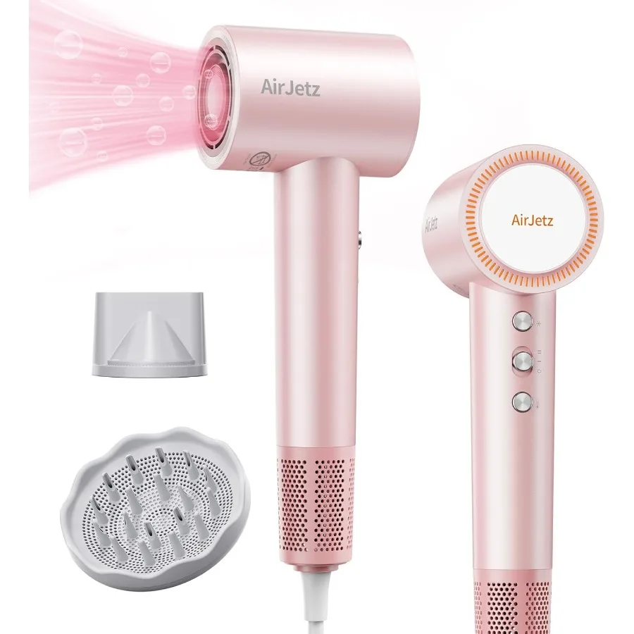 

High-Speed Ionic Hair Dryer 160 000 RPM for Fast Drying Professional Lightweight with Diffuser Magnetic Nozzle 4 Temps 2 Speeds