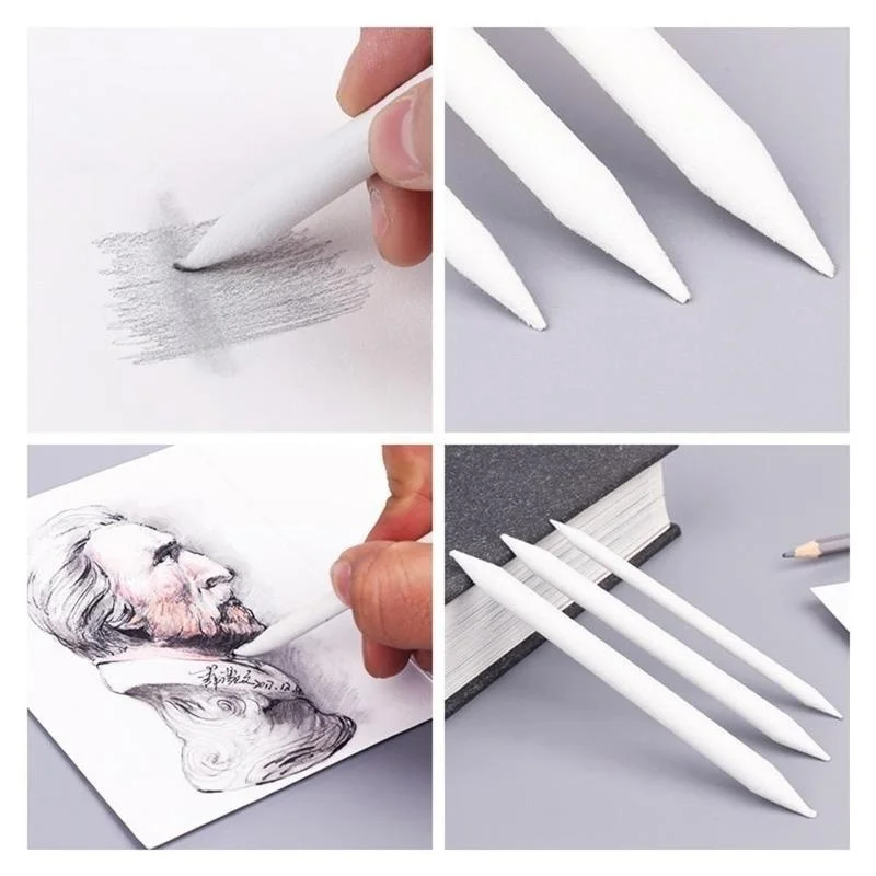 Imagem -04 - Mistura Stump Smudge Stick Tortillon Sketch Art Drawing Pen Tool Suprimentos de Pintura Escolar Branca Pcs por Conjunto