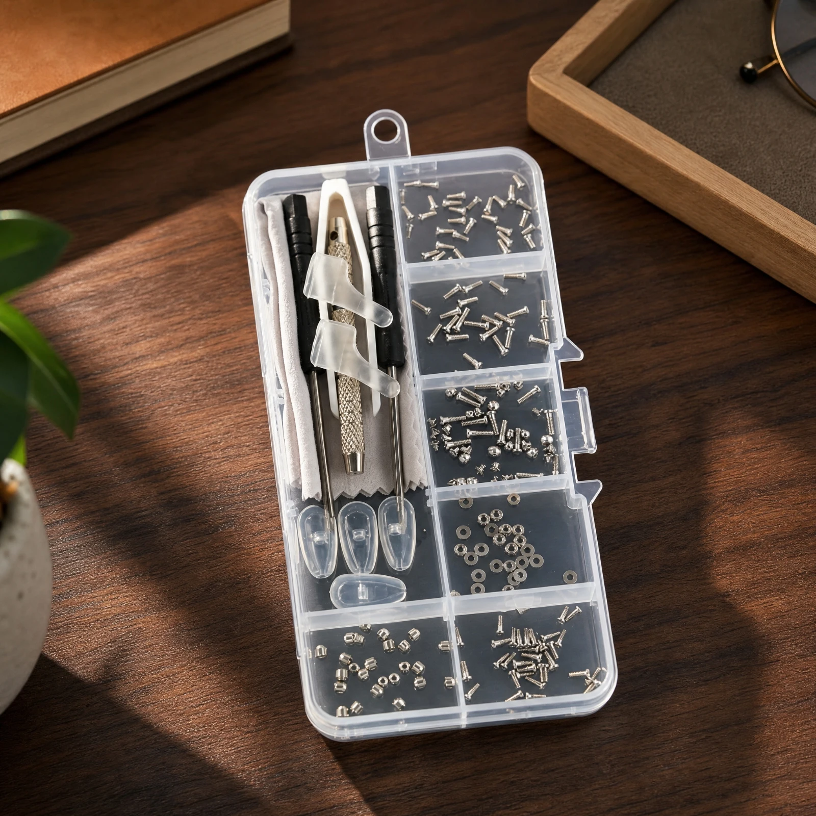 200 Pieces Eyeglass Repair Kit with Tweezer and Assorted Screws Allcomplete Eyeglass Screw Repair Kit Practical Compact