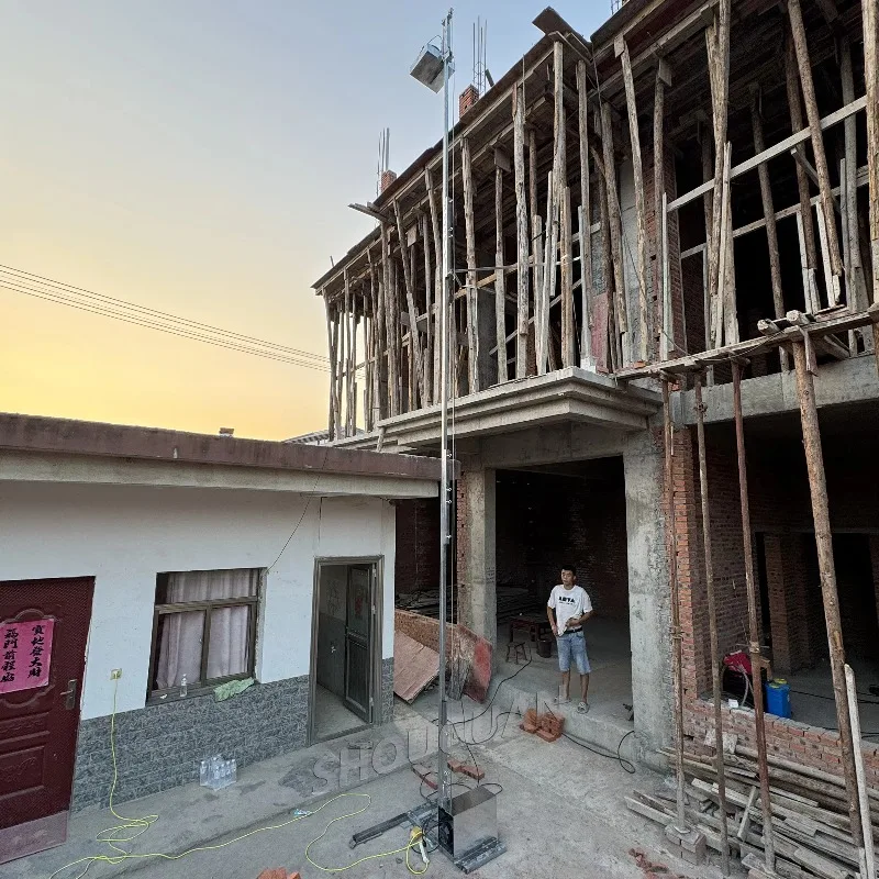 

Concrete Roman Column Pouring Machine Cement Sand Feeding Lift Platform Building Materials Column Elevator 220V