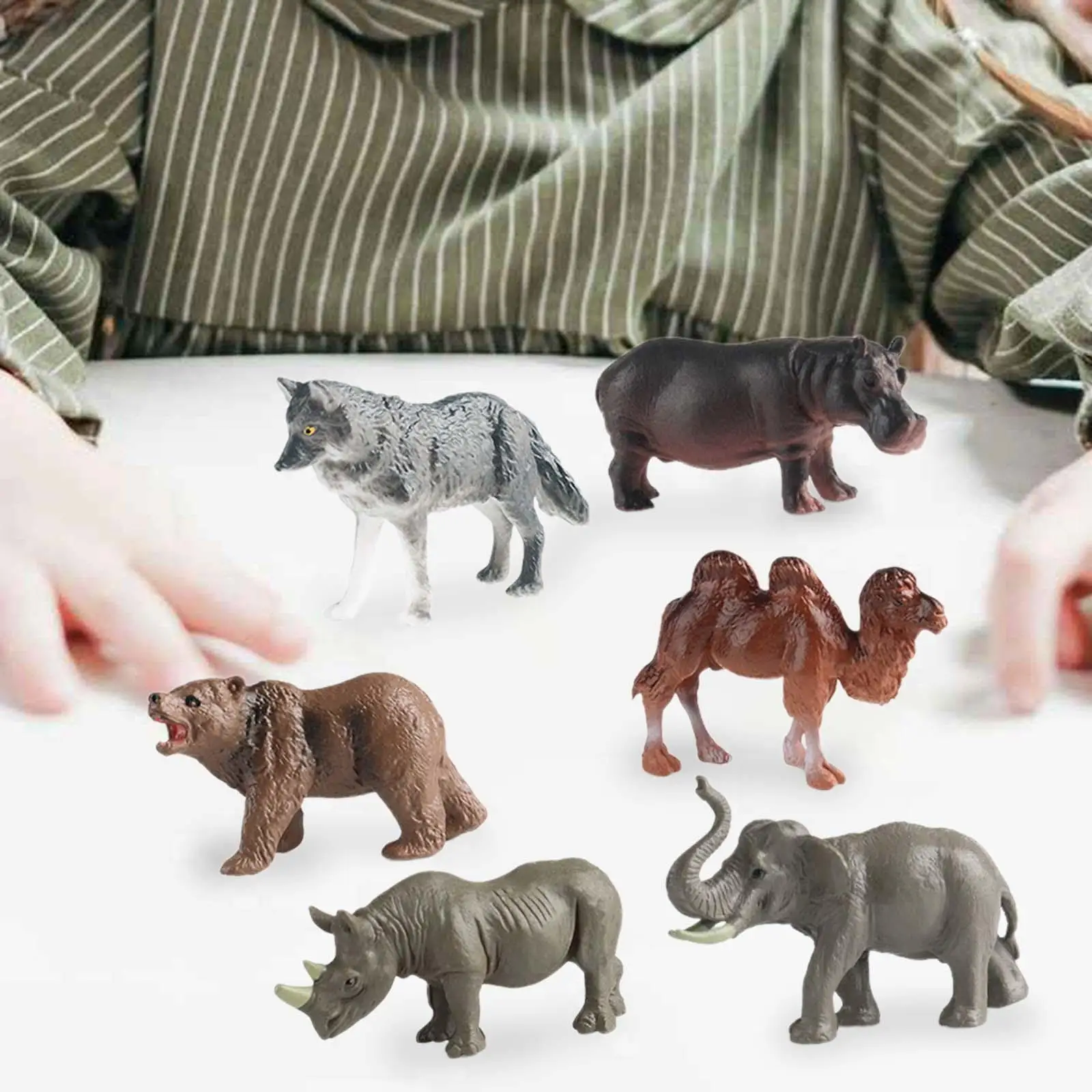 4x6 قطع الحيوانات تمثال كعكة توبر للأطفال الأطفال الحيوان Playset نمط أ