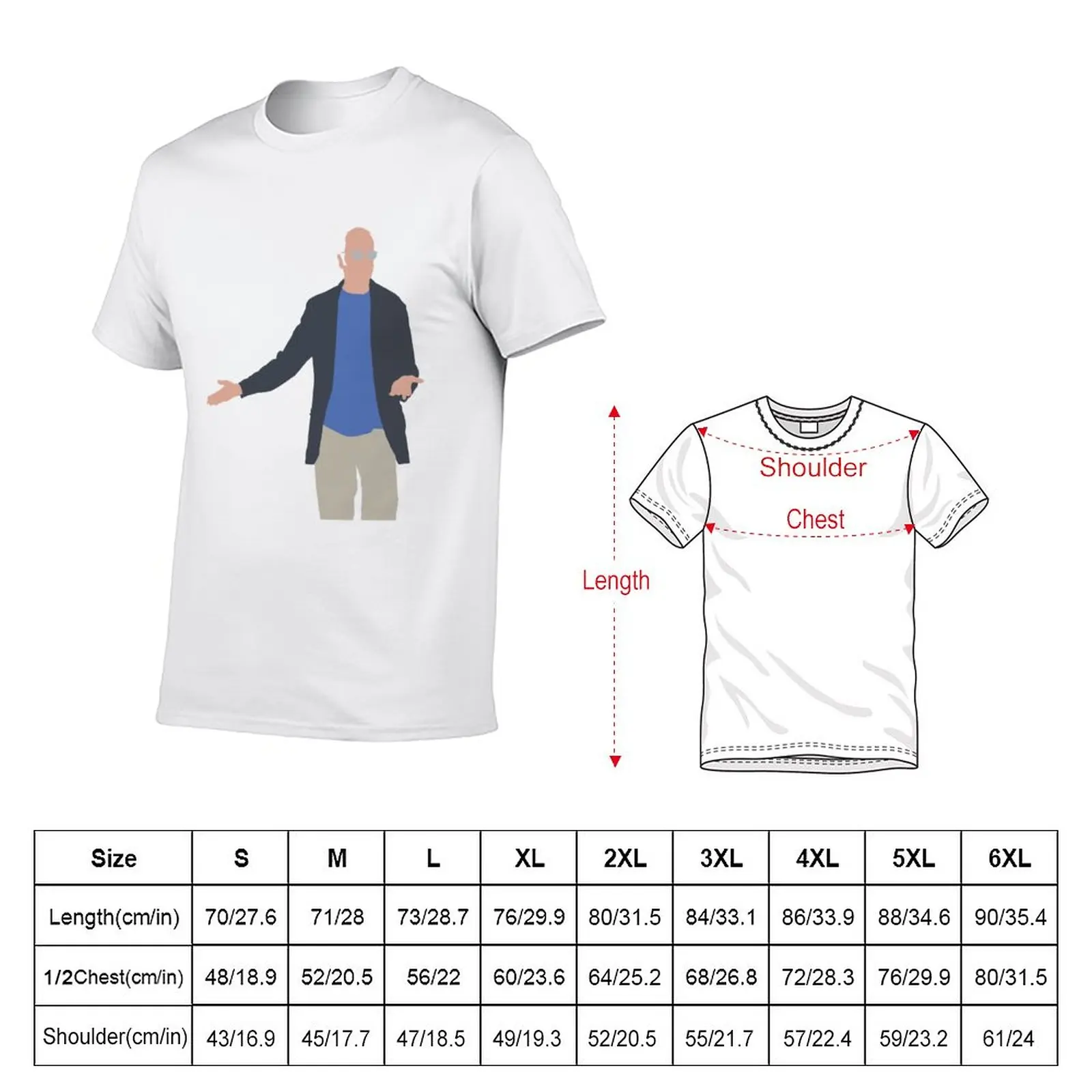 New The Larry David Shrug - Curb Your Enthusiasm T-Shirt summer tops kawaii clothes Men's t-shirt