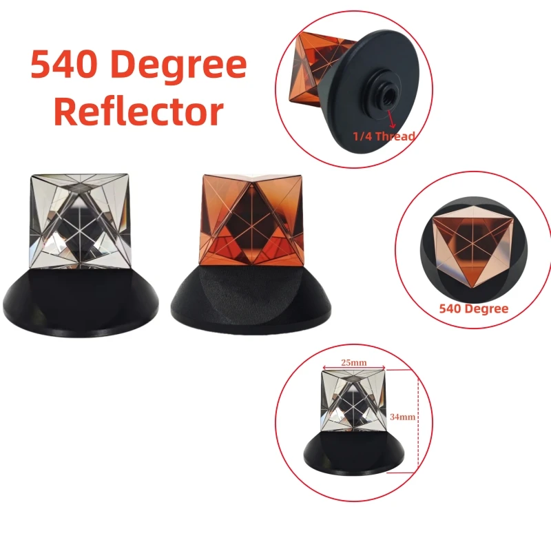 

540 ° Миниатюрная отражающая призма с внутренней резьбой 1/4 дюйма, замена призмы GRZ101S, совместима с тахеометрами Leica.