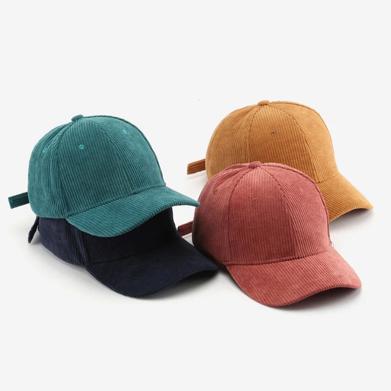 Corduroy Baseball Cap for Men Women Trucker Cap Winter Unisex Vintage Baseball Hat Outdoor Adjustable Hip Hop Gorras Snapback