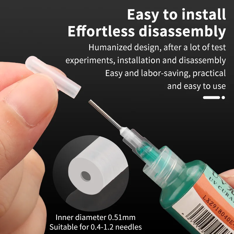 LUXIANZI 10/50/100pcs Special Silicone Plug Use For Phone Maintenance Dispensing Syringe Needle Prevent Glue From Solidifying