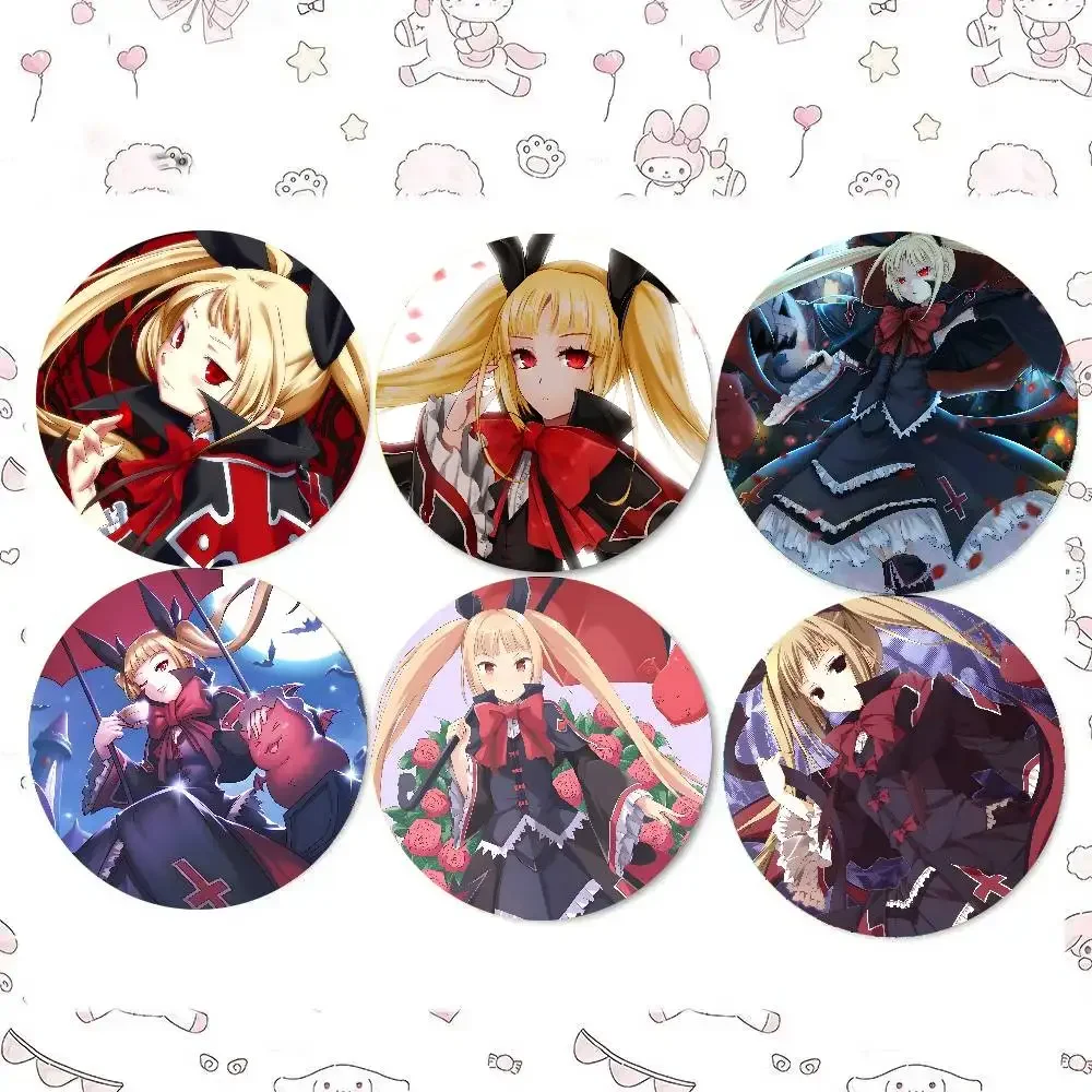 Rachel Alucard Fighting Game BlazBlue Cross Badge Tinplate Meme Round Brooch For Hat Bag Creative Lapel Jewelry Accessories Gift