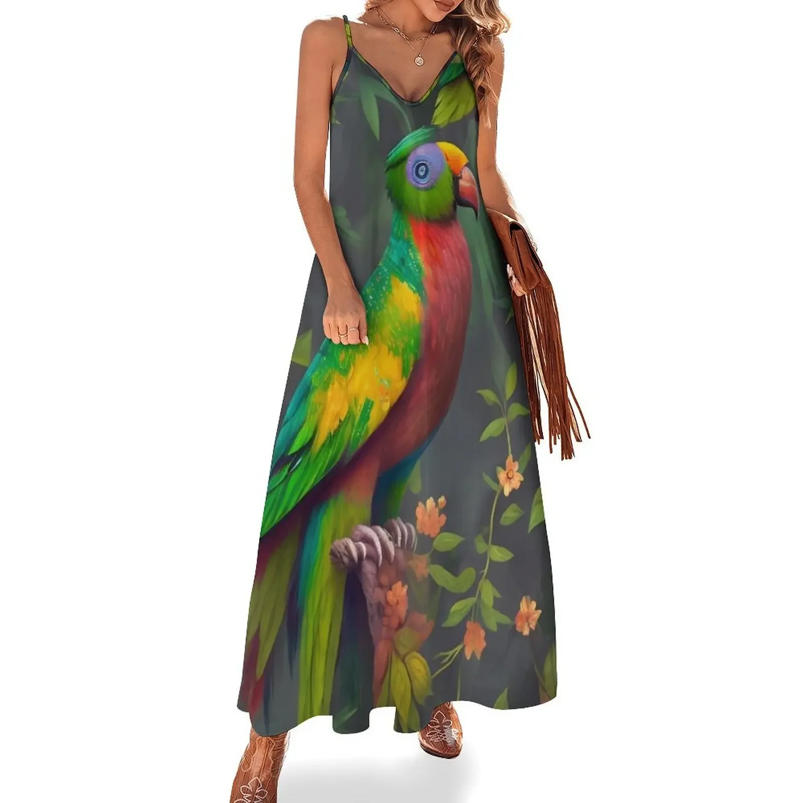 

Tropical Parrot Paradise Sleeveless Dress summer dresses summer woman dress 2025 Dress
