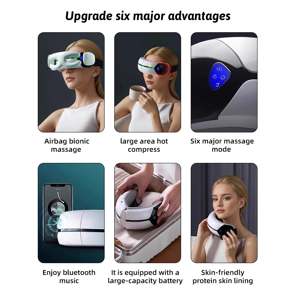 2025 مبيعا صغير ذكي الاهتزاز ضغط الهواء الأسطوانة العين مدلك جديد آلة تخفيف التوتر رئيس مدلك