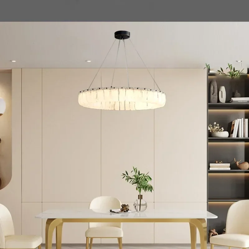 GHJUYIOL YECTSKIluxury-Plafonnier LED Rond en Métal et Verre struction é, Luminaire Décoratif de Plafond, Idéal pour un Salon