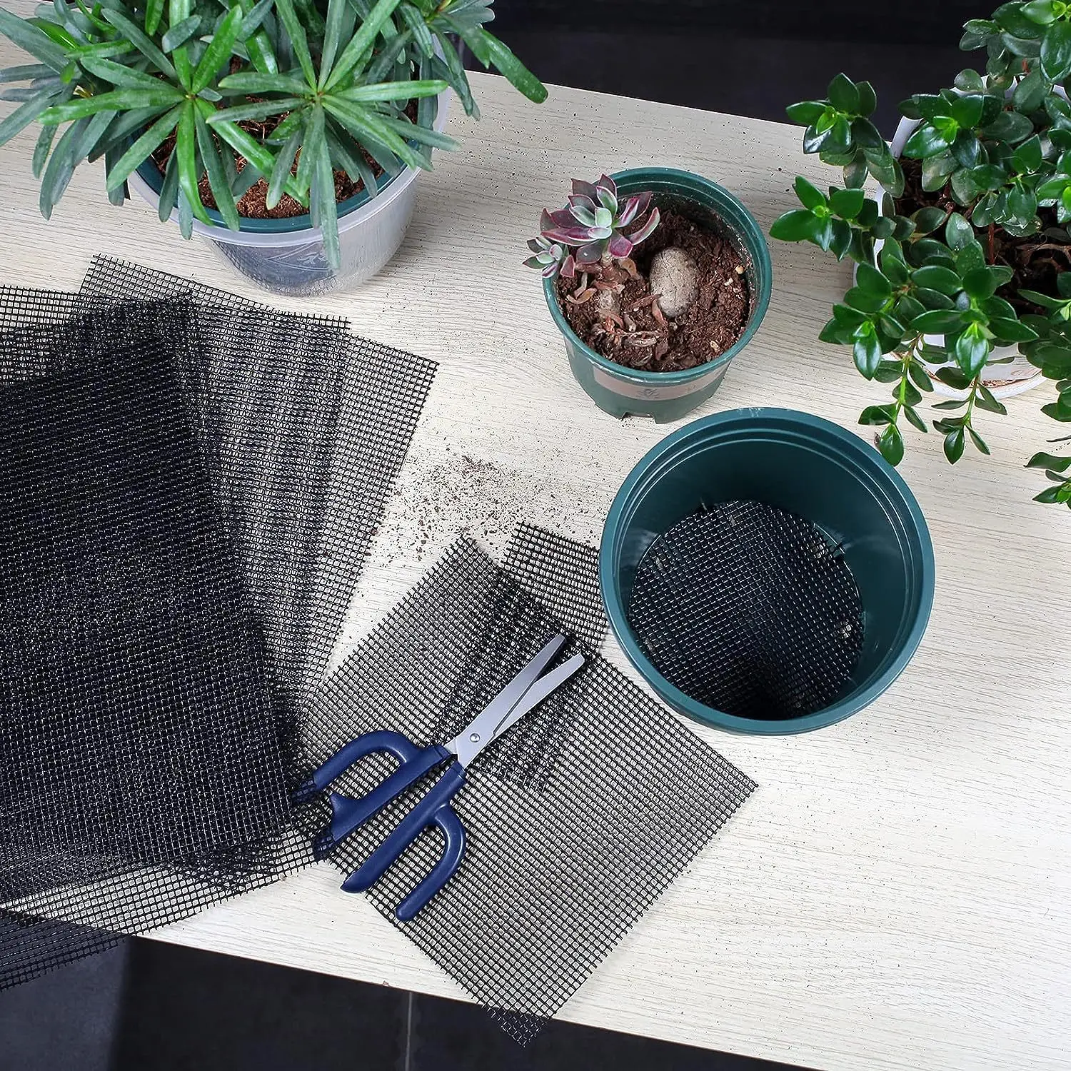 Round Mesh Drainage Screens for Flower Pots, Prevent Soil Loss, Ideal for Bonsai Gardening, Gasket, Plant Drainage Screens