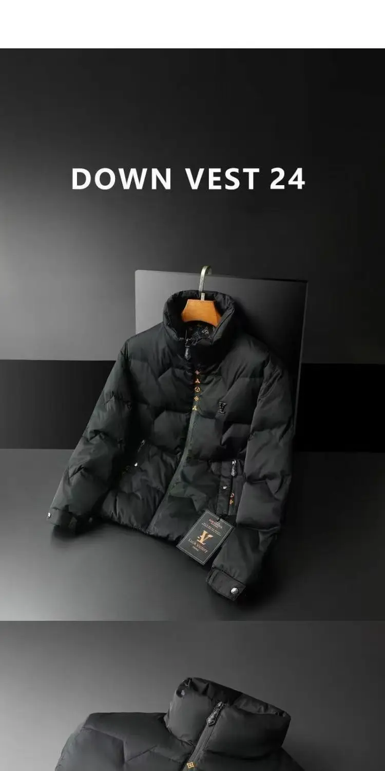 Trendy brand high-quality men's clothing winter new fashion stand-up collar cotton clothing to keep warm and casual