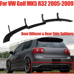 For VW Golf MK5 R32 2005 2006 2007 2008 2009 Rear Diffuser Lip Rear Side Splitters Car Rear Bumper Lip Diffuser Spoiler Splitter