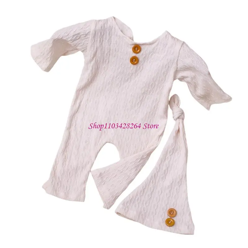 Elastic Baby Photo Prop Bushable Breathable com calças combinando fotografia recém -nascida