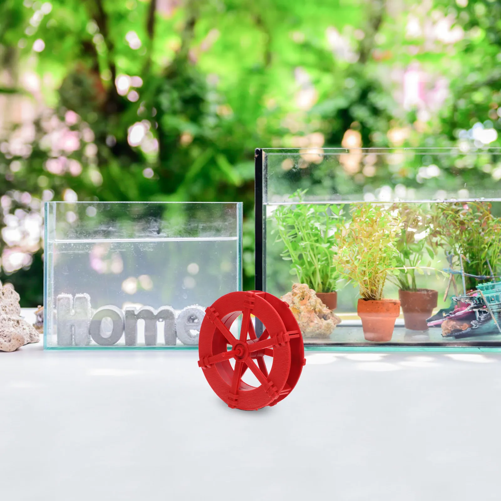 5Pcs Feng Shui Water Wheel Decor Small Running Fountain Ornament for Fish Bonsai Table Landscape Scene Layout