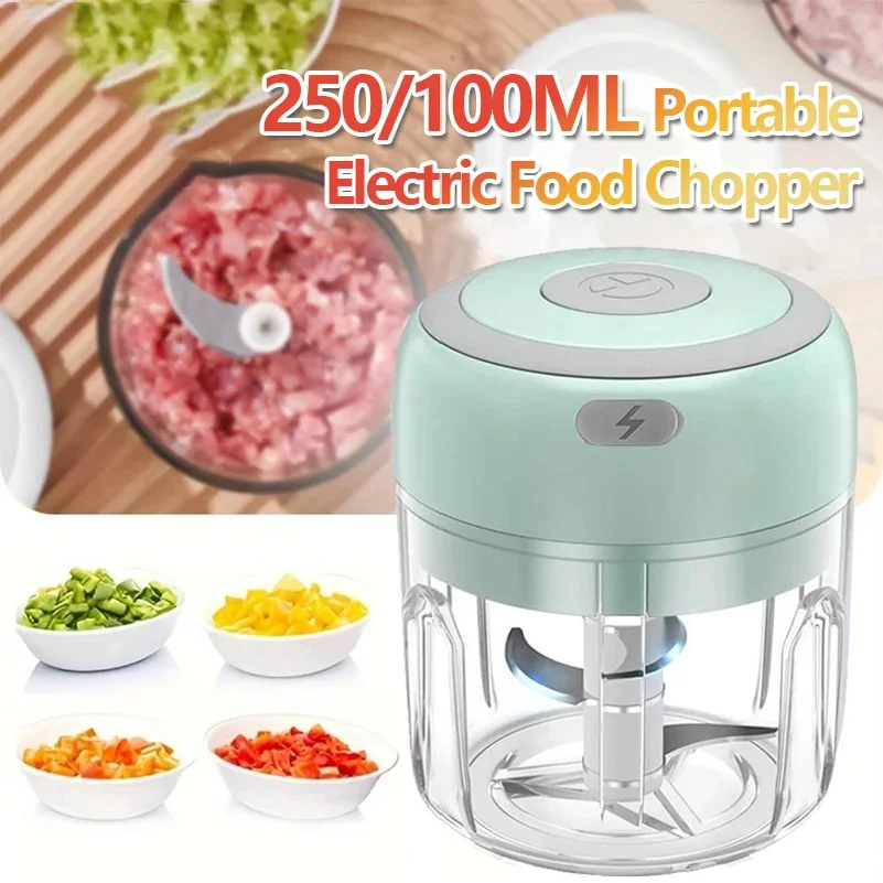 250ML Electric Mini Garlic Masher Kitchen Portable Food Chopper USB Charging Electric Garlic Chopper Food chopper Gadgets