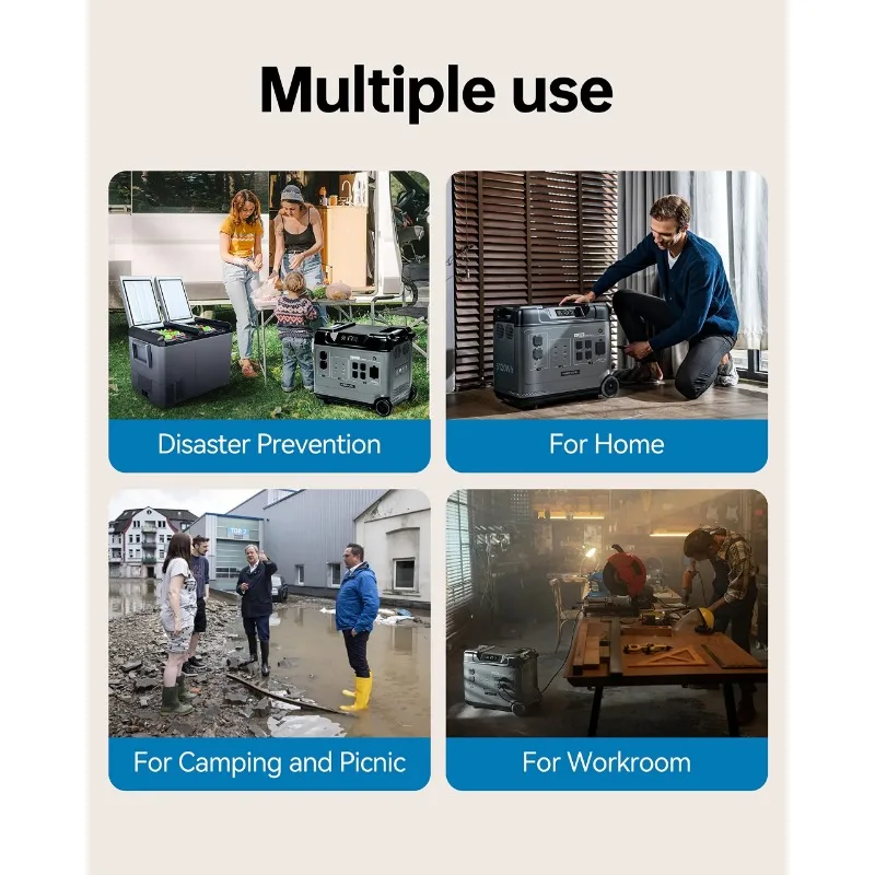 Oukitel P5000 ProE محطة طاقة محمولة 4000 وات 5120 وات الذروة 8000 وات LiFePO4 بطارية خارجية للتخييم المنزلي باور بانك متنقل #5