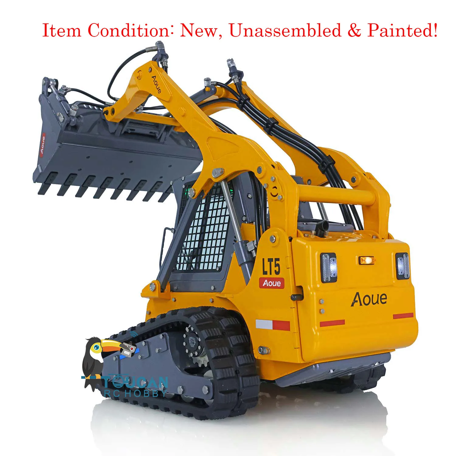 1/14 Lesu Painted Aoue Lt5 Rc Hydraulic Loader Metal Skid-Steer Tracked Car Sounds Toucan Earth Mover Model
