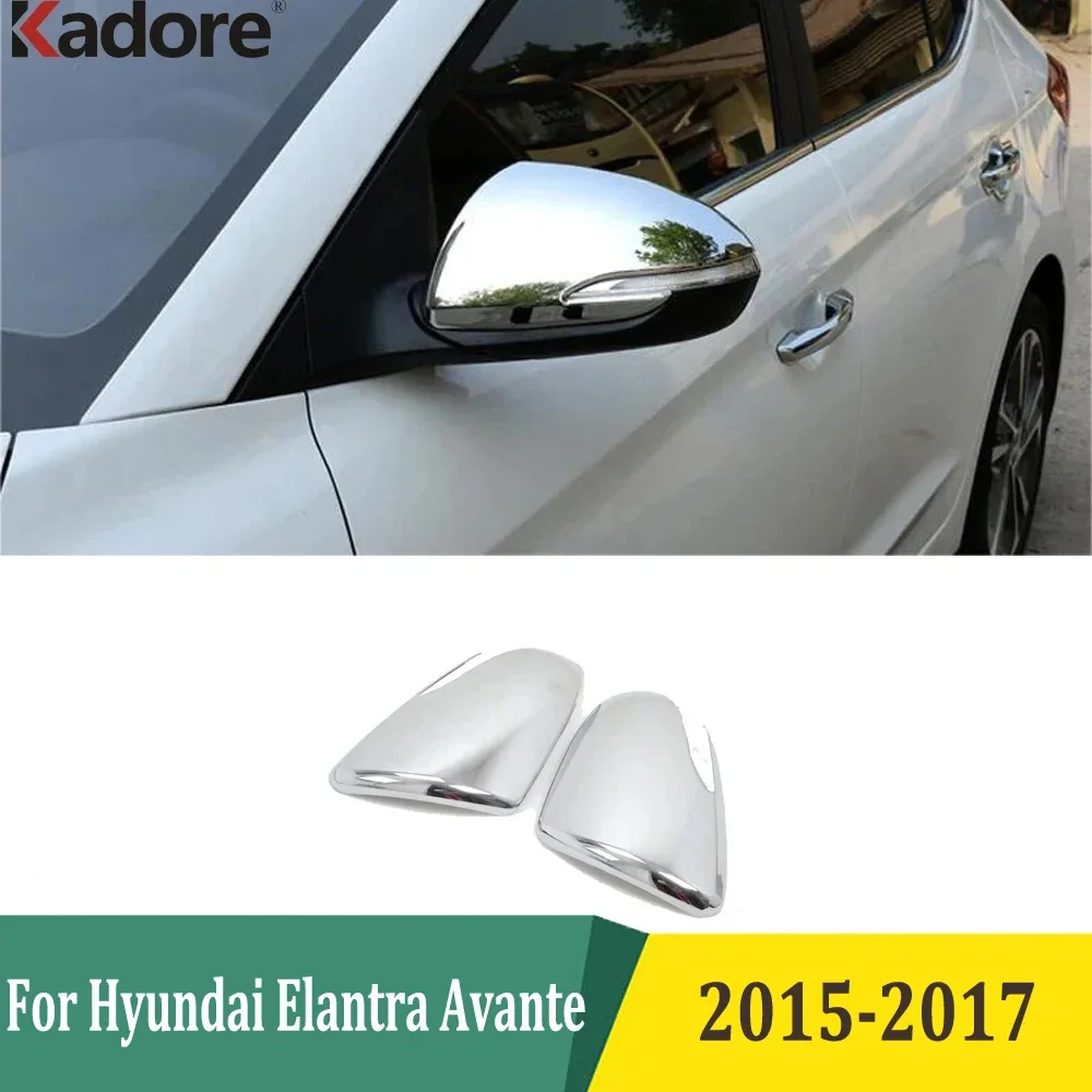 

For Hyundai Elantra Avante 2015 2016 2017 Side Door Rearview Mirror Cover Trims ABS Chrome Car Styling Exterior Accessories