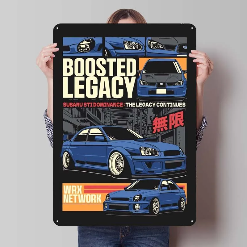 Boosted Legacy Tinplate Sign Car Metal Poster Decoration Home Decorations Metal Sign for Garage Wall Art Decoration Retro Room