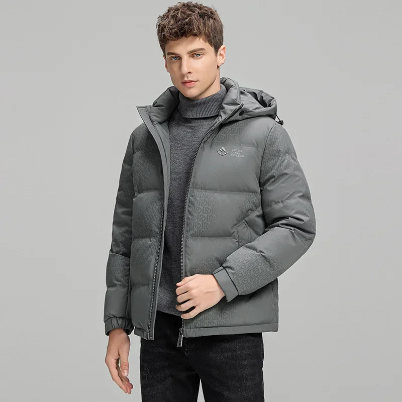 

2023 Down Jacket Men's Short New Hooded Casual Business Fashion Warm and Handsome Jacket